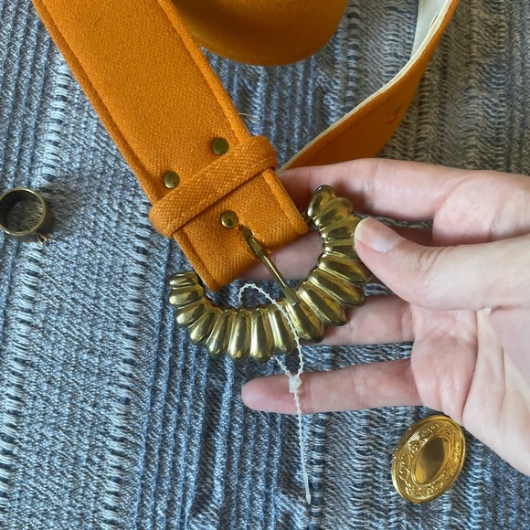 Vintage Gold & Orange Cloth Belt - Picture 4 of 8